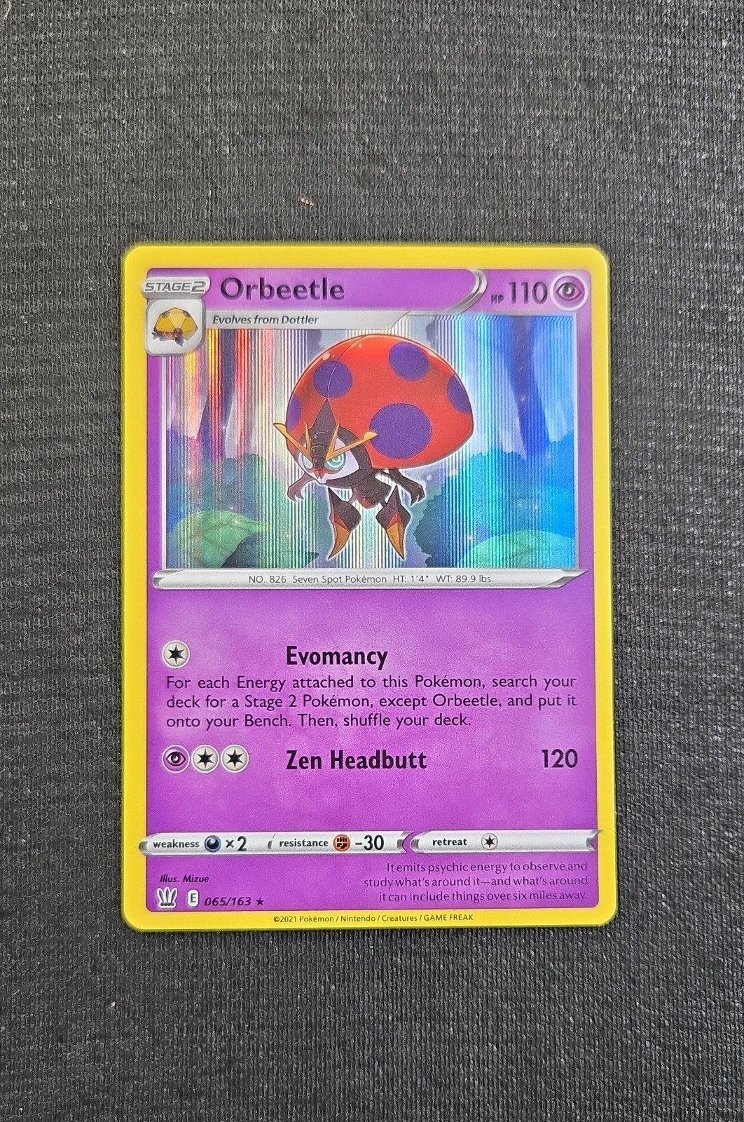 Pokemon Battle Styles Orbeetle Holo Rare 65
