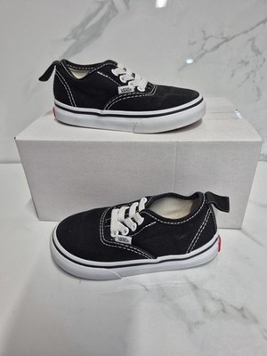 Vans Toddler Black White Classic Lace Up Walking Sneakers Comfy Shoes Size 7