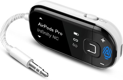 Avantree Voyager - Bluetooth 5.4 Flugzeug Adapter mit OLED Bildschirm für Weiß 
