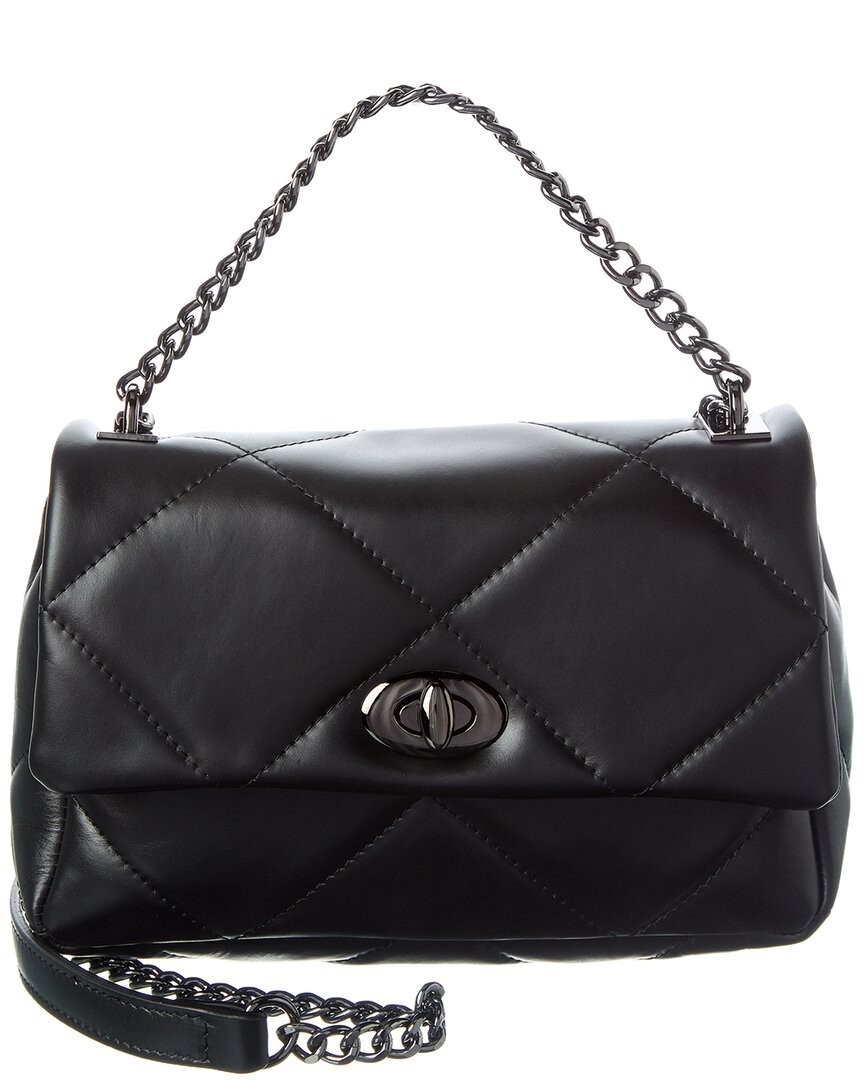 Italian Leather Shoulder Bag Women's Black