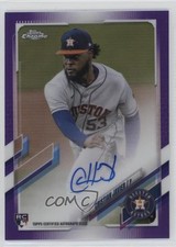 2021 Topps Chrome Rookie Purple Refractor /250 Cristian Javier #RA-CJ Auto d7k