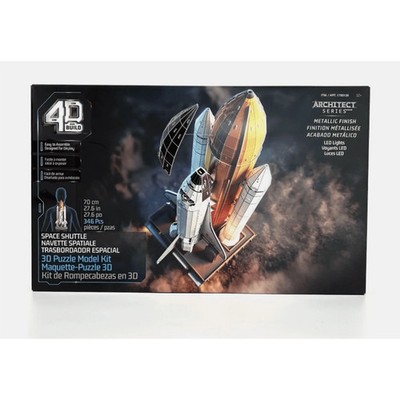 NIB 4D Build Architect Series Space Shuttle 3D Puzzle Model Kit + LED Lights