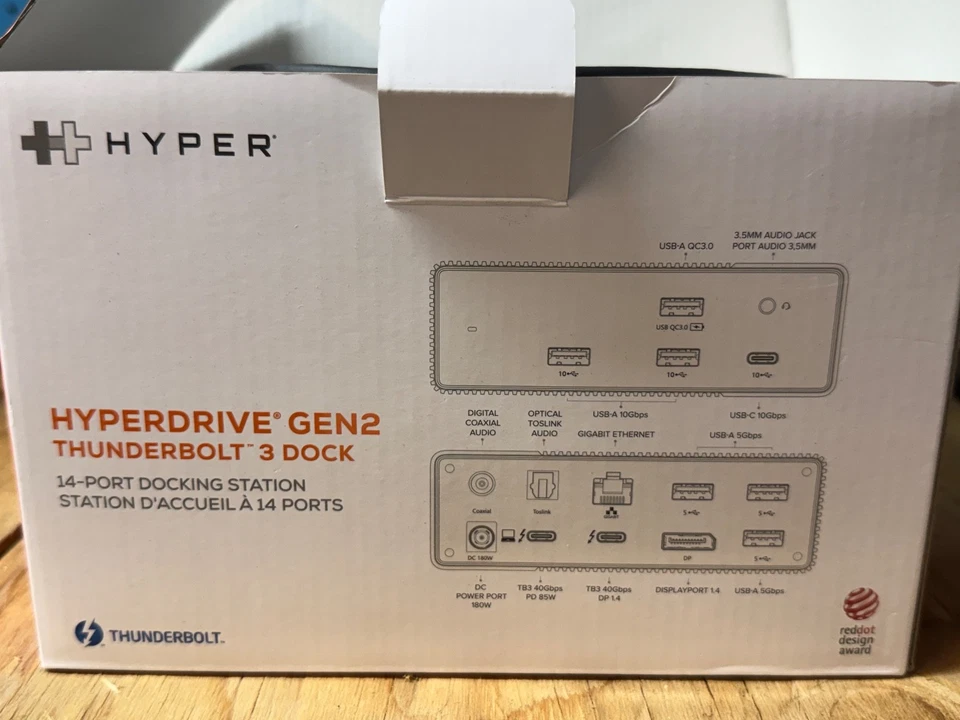Base HyperDrive Gen2 Thunderbolt 3 (14 puertos) HDG2TB314-US - Caja abierta - NUEVO Foto 3 de 4