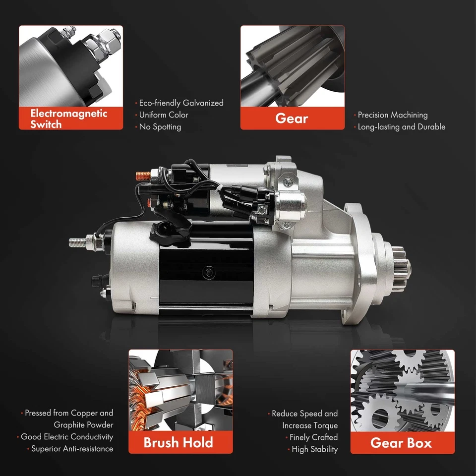 Motor De Arranque para American LaFrance Autocar Blue Bird Ford GMC 12V 7.3KW 11T CW Foto 4 de 4