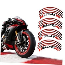 20 Pcs Chrome Red Reflective Wheel Rim Stickers, Suitable for Cars, 18"