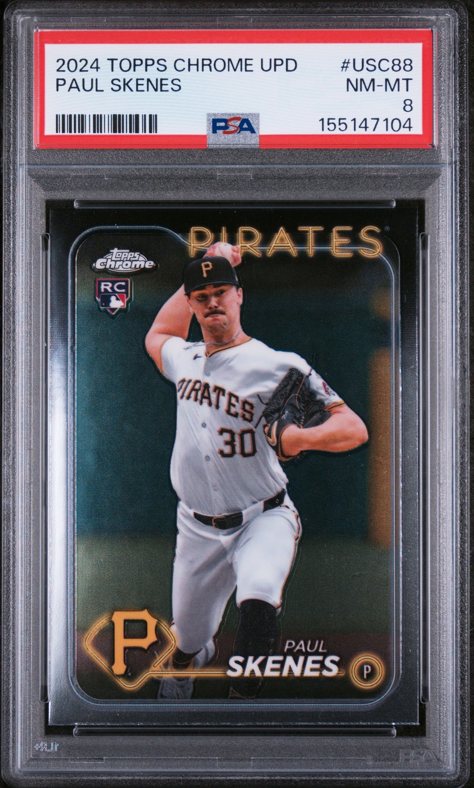 2024 TOPPS CHROME UPDATE #USC88 PAUL SKENES ROOKIE RC PSA 8