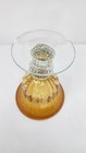 Art Glass Compote Bowl, Amber Bubble Glass, Large Centerpiece, Pedestal Vase,... — photo 6