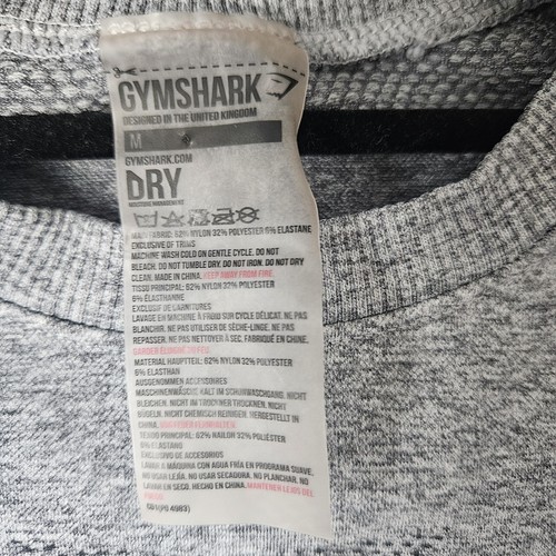 Gymshark Vital Seamless Crop Top Medium Gray Compression Fitted - Picture 4 of 5