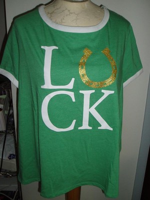 Juniors St Patrick Day Luck Short Sleeve T-Shirt Tee Plus 3XL