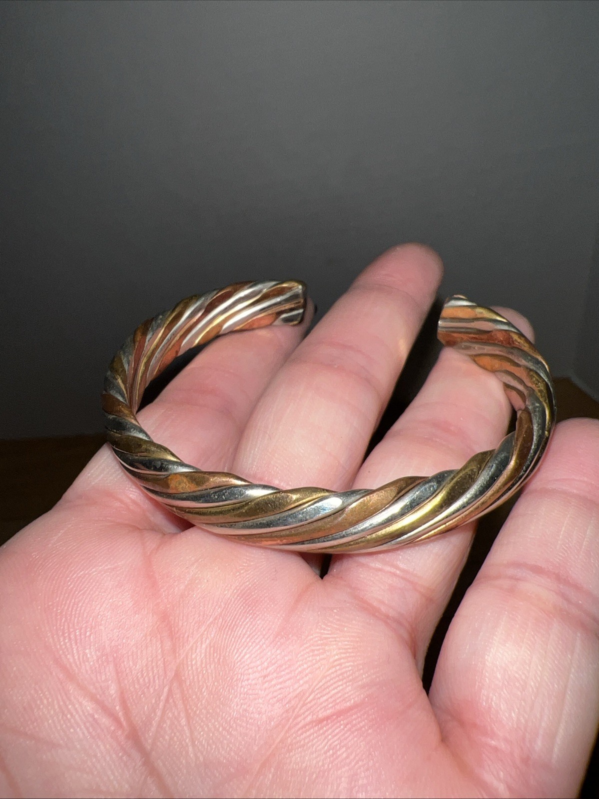 VTG Stackable Boho Copper Cuff Bracelets Set of 3… - image 3