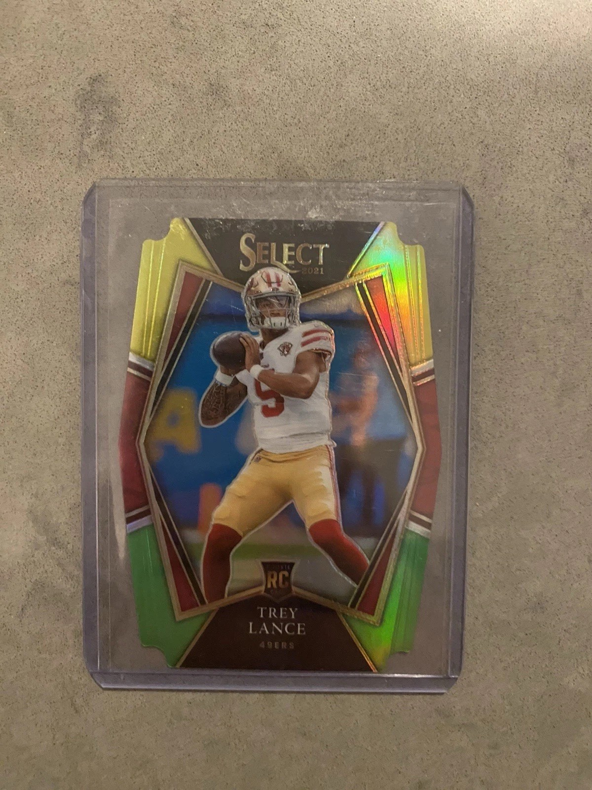 Trey Lance RC 2021 Select Yellow & Green Die Cut Premier Level Rookie 49ers SP