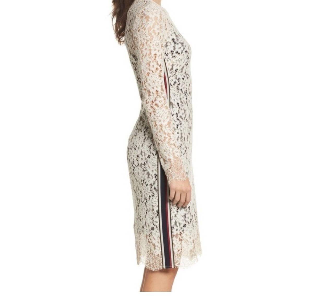 vince camuto floral lace sheath dress Vince Camuto Women's Ivory Floral-Lace Sheath Dress Size US 8, US 6