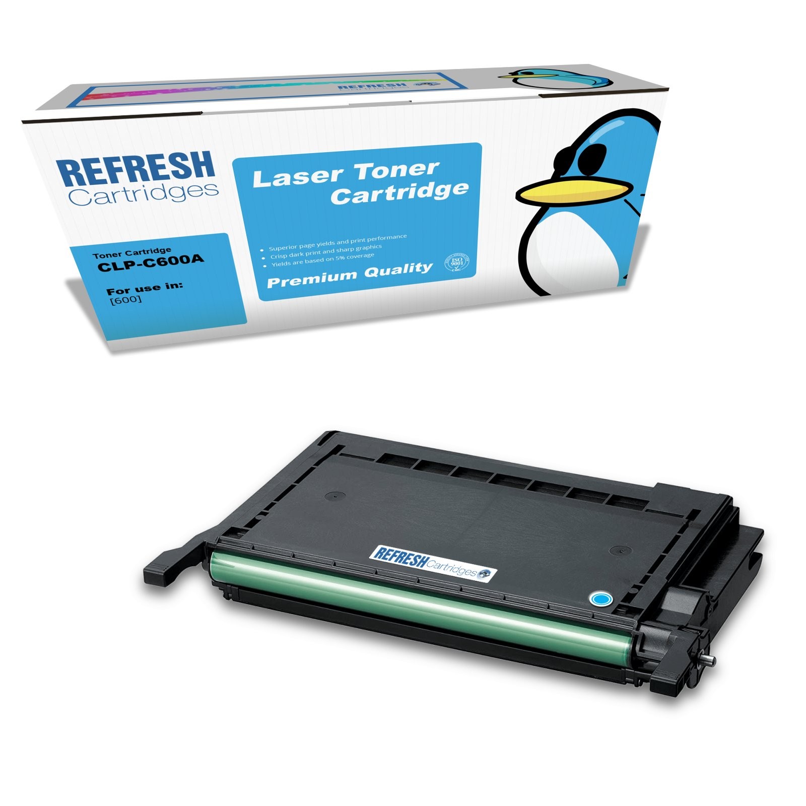 Refresh Cartridges Cyan CLP-C600A Toner Compatible With Samsung Printers