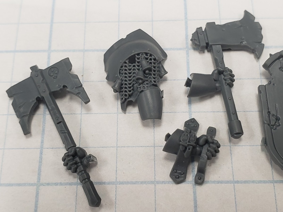 Warhammer Maggotkin of Nurgle Bits Rotsword Ruined Axes Shield #81