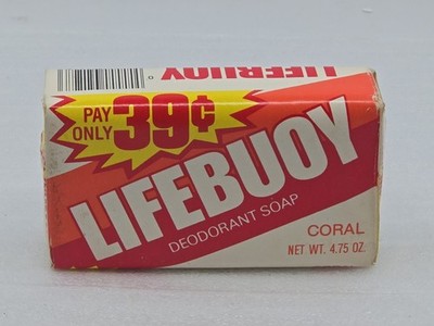 Vtg 90s Lifebuoy Coral Red Bar Soap NOS  Xmas Story Pay Only 39 Cents Bath Size
