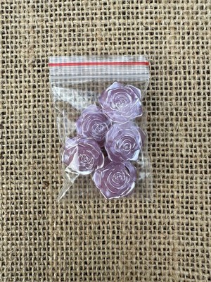 5x Rose 1,9cm Glänzend / Acrylrosen - Deko - Basteln - Schmuckrose