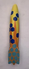 Vintage SwimWays Toypedo Pool Diving Toy Honeycomb Yellow Orange Blue