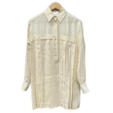 CHANEL Dress Regular Color/Long Sleeve/Knee Length/2013/Silk/Pearl/Pleats Ivory