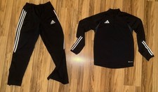 Adidas Boys Sz XL Lot Dri-fit Jogger Sweatpants Quarter 1/4 Zip Long Sleeve