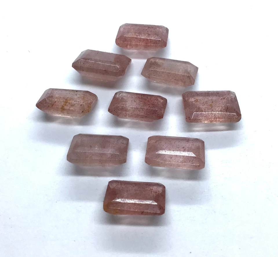 Cuarzo Octágono Natural Rosa Corte Fresa AAA Piedra Preciosa Suelta Para Hacer Joyas Foto 3 de 4