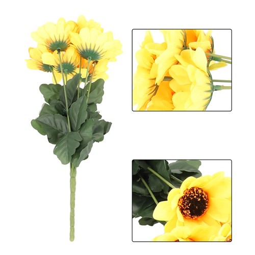 Künstliche große Sonnenblumen Blumenstrauß Kunstseide Blumen Zuhause, Büro, - Bild 10 von 12