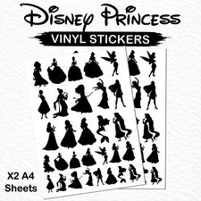 Disney Princess Vinyl Stickers for Wine Glass | Tinkerbell Decals | Cup Glass