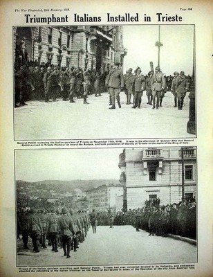 Antiker alter Druck *0447 Weltkrieg 1919 Britisches Schiff Caradoc General Pettiti