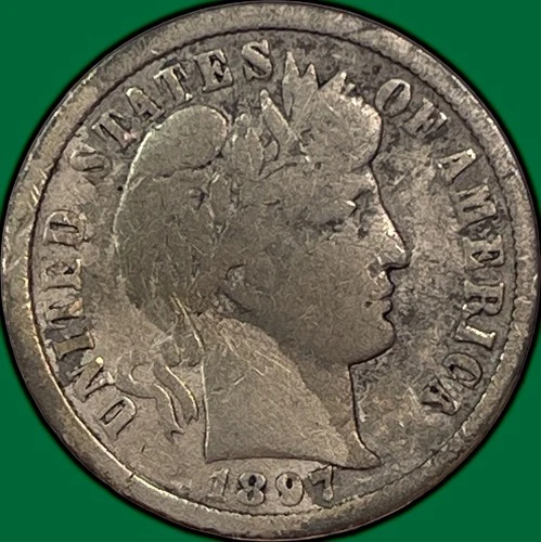 1897-O Barber Dime Silver Choice Very Good VG+/F Coin #33254