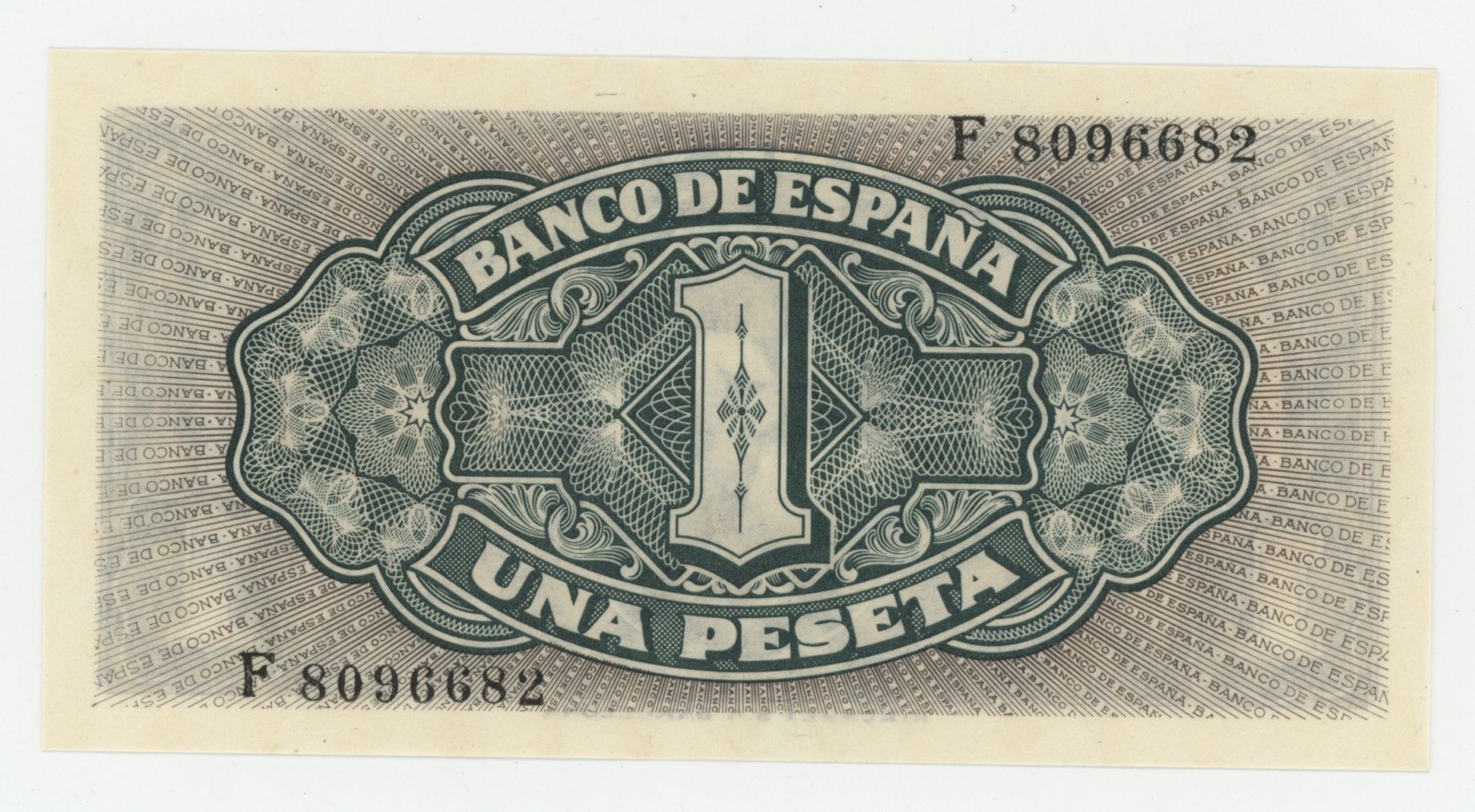Spain España 1 Peseta 4-9-1940 Pick 122.a UNC Uncirculated Banknote Serie F