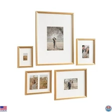 Kate and Laurel Adlynn Traditional Picture Frame Set, Set of 5, Varying Sizes,