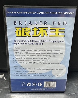 BREAKER PRO - SONY PLAYSTATION 2 PLAYS PS-1 PS-ONE IMPORTED GAMES ON PS2 CONSOLE