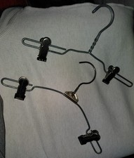 Pair of 2 Vintage Industrial All-Metal Pant/Skirt Hangers - Bulldog  Slider