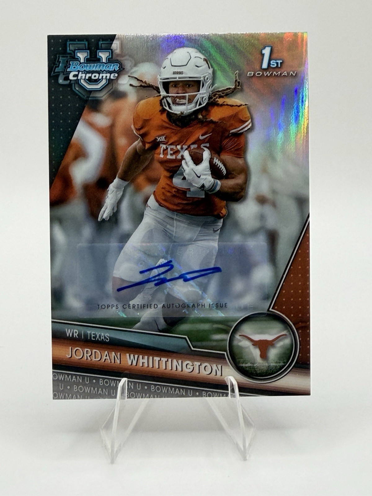 Topps 2023 Bowman U Chrome Football Jordan Whittington Auto Refractor /499