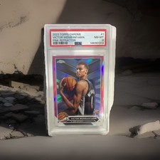 Victor Wembanyama 2023-24 Topps Chrome Pink Refractor #1 PSA 8 Spurs