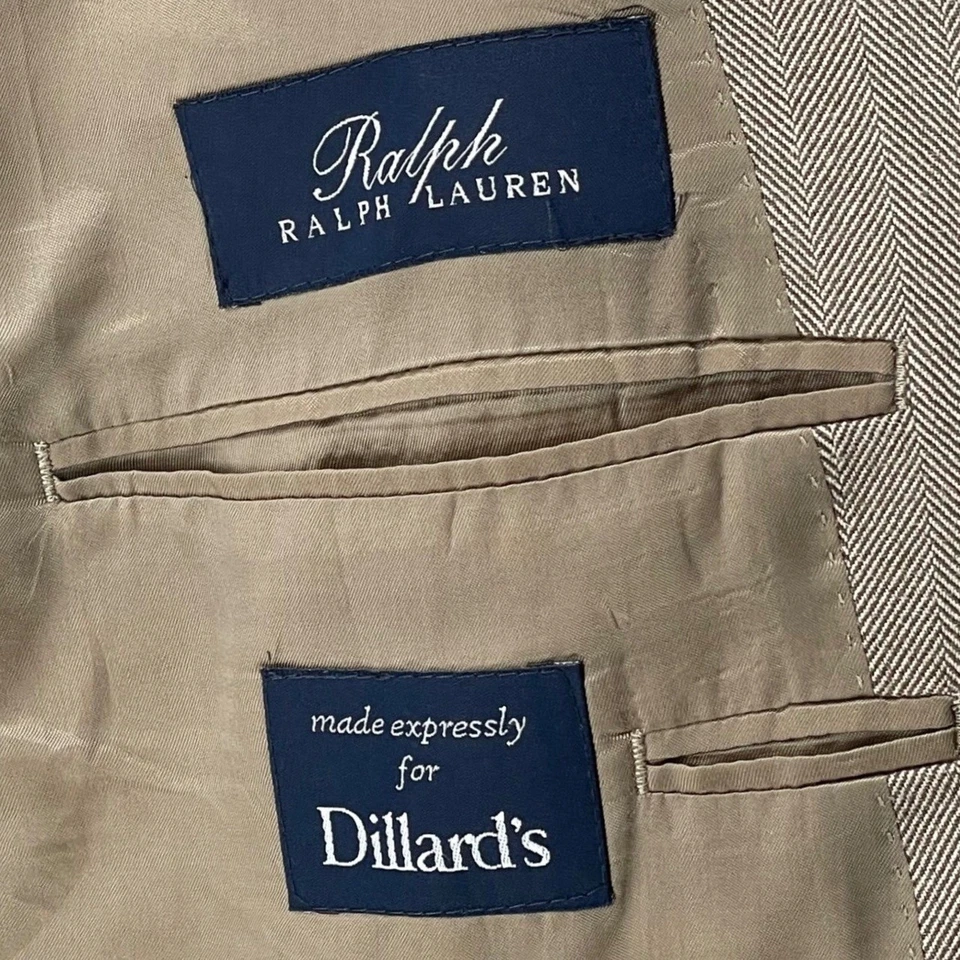 Abrigo deportivo Ralph Lauren Dillard's Herringbone Blazer 52R marrón claro para hombre Foto 4 de 4