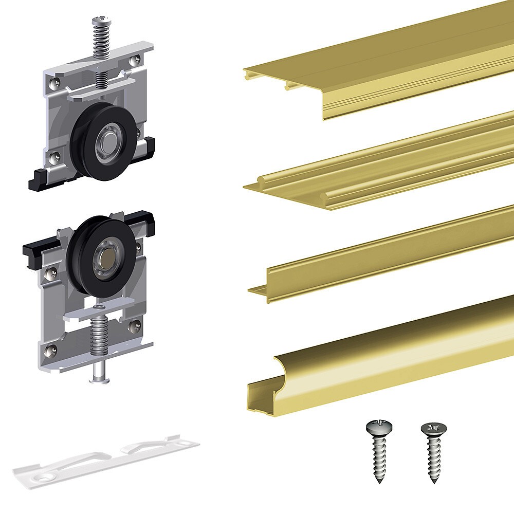Kit rail pour 2 portes coulissantes de placard SLID'UP 210 afin de gagner de la place
