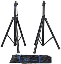 Rockville RVES1 Pair Tripod DJ PA Speaker Stands with Carry Bag, 100 lbs Capacit