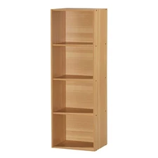 Hodedah 12 x 16 x 47 Inch 4 Shelf Bookcase and Office Organizer, Beech Finish