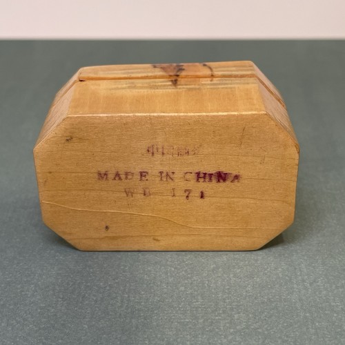 Portagioie vintage in legno dipinto a mano design uccellino piccolo gioiello - Foto 3 di 7
