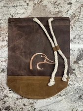 NEW! Ducks Unlimited • Duck Head Logo Waxed Canvas Drawstring Shell Belt Bag