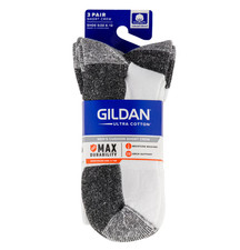 Gildan Men's Ultra Cotton Crew Socks 3 Pack White