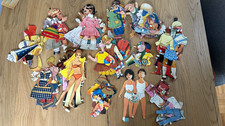 Lot Vintage Papier-Anziehpuppen Ausschneidepuppen Mode 1950er/60er/70er