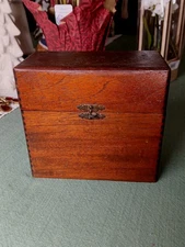 Vintage Hinged Wooden Box for Cigars but also can be used as a jewelry box