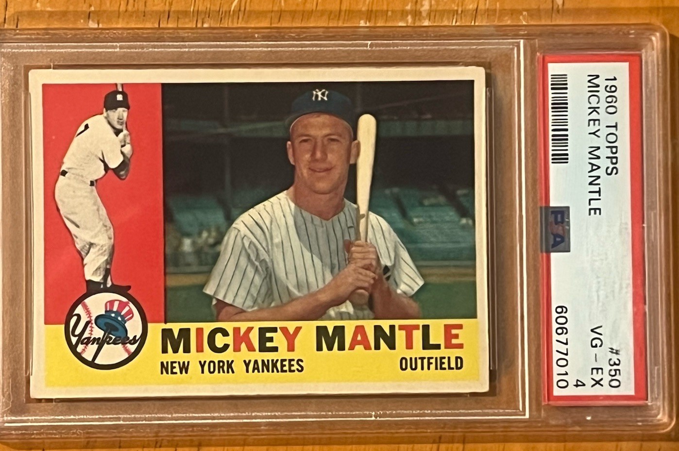 1960 Topps #350 Mickey Mantle New York Yankees HOF PSA 4 VG-EX CENTERED