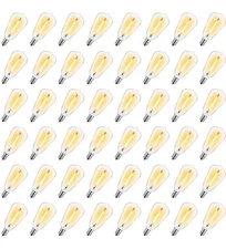 48 Pack ST38 LED Replacement String Light Bulb Soft White Outdoor 2700k Dimmable