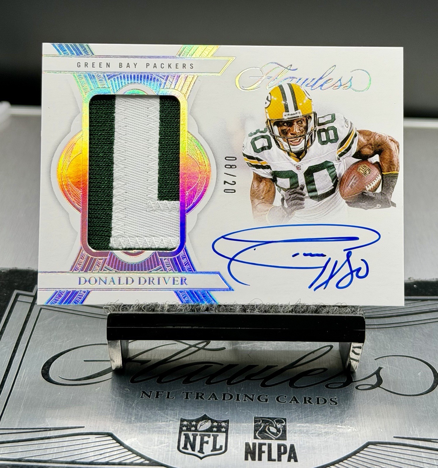 2025 Flawless Greats 🧀Donald Driver Sapphire Holo Auto,SSP#/20,🏈Packers Legend view 8