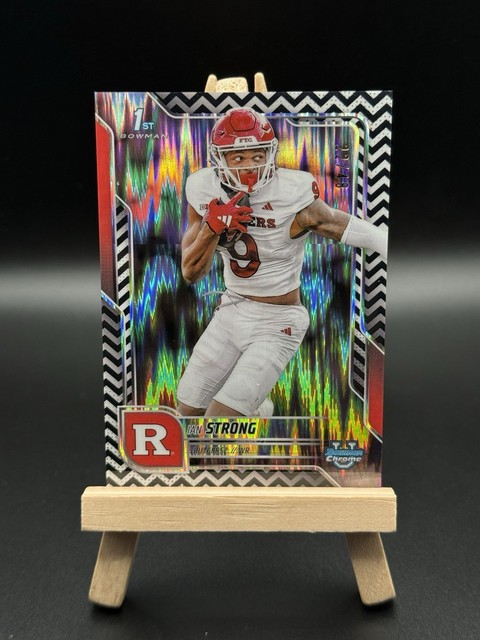 Ian Strong 2025 Bowman U Chrome Football 1st Bowman Black And White Stealth /48