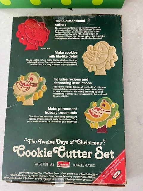 Juego de cortador de galletas vintage 1978 Chilton Los doce días de Navidad Foto 2 de 3