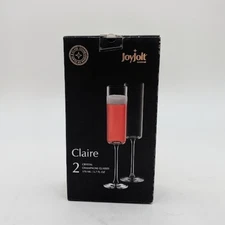 JoyJolt Claire Crystal Champagne Flutes Glasses 5.7 Oz Set of 2.