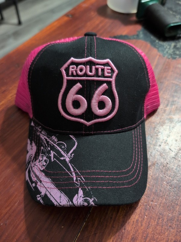 Route 66 Pink Ladies Hat With Adjustable Strap
